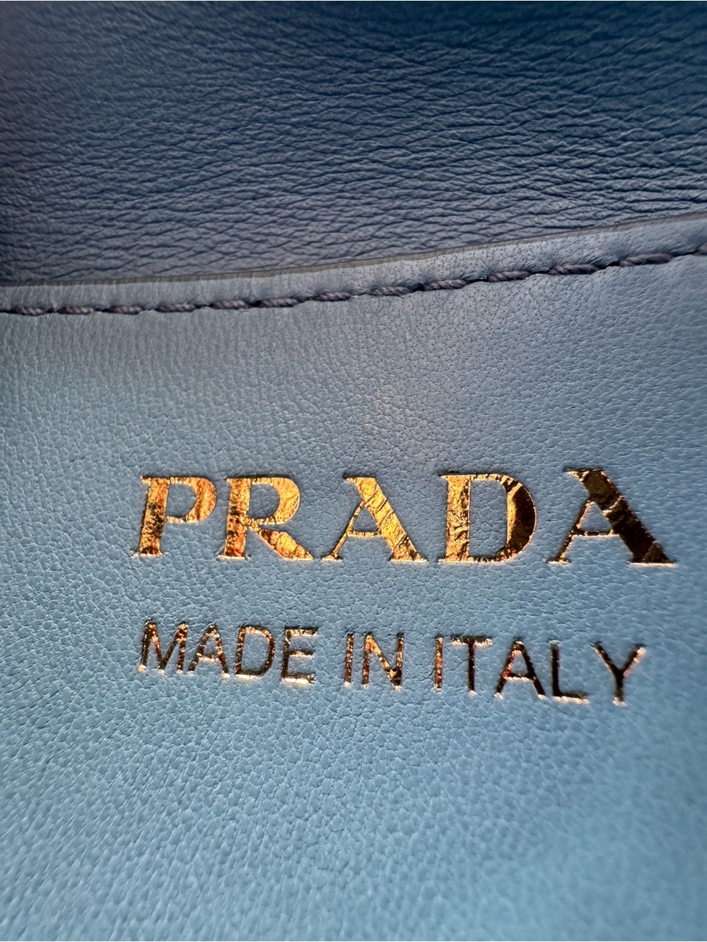 Prada Cream Saffiano Leather Tote with Blue Trim - Picture 10 of 14